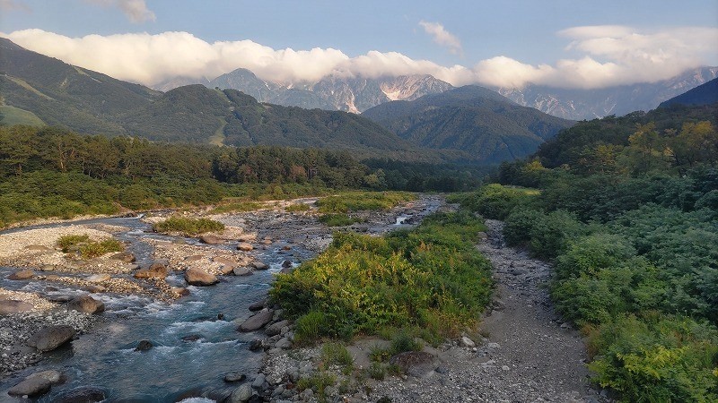 Hakuba Ohashi Bridge Snow Mountain View