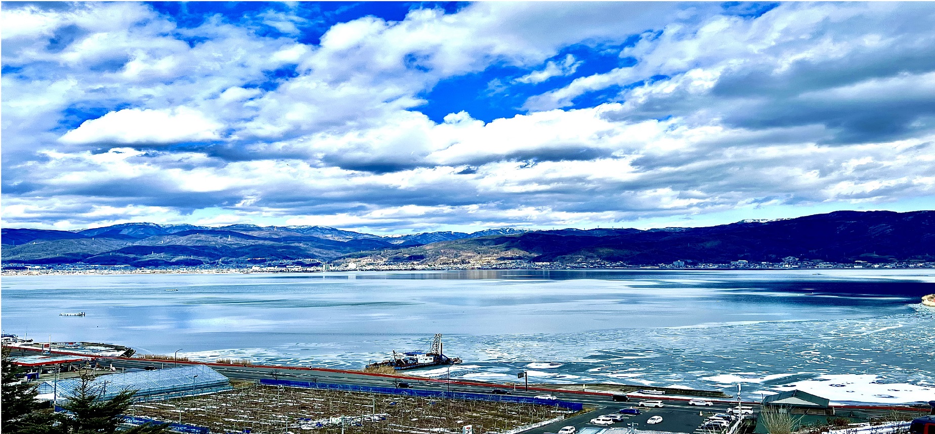 Suwako Service Area Lake Suwa Panorama
