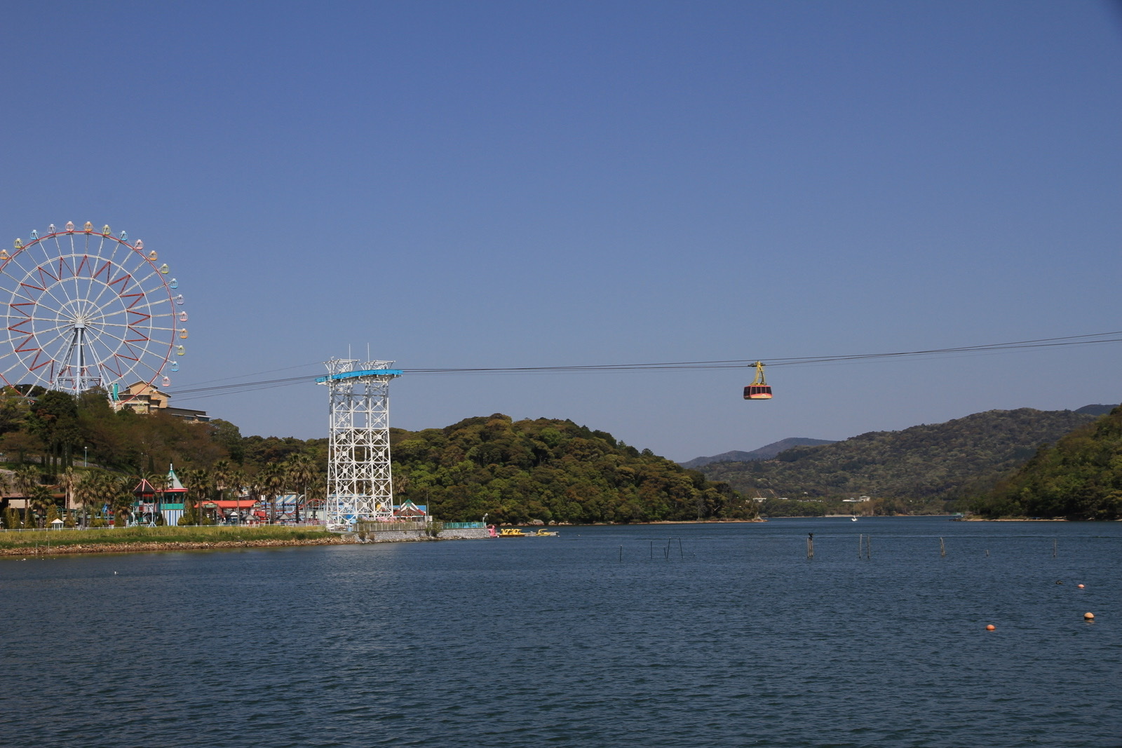 Kanzanji Ropeway crossing Lake Hamanako Hamamatsu